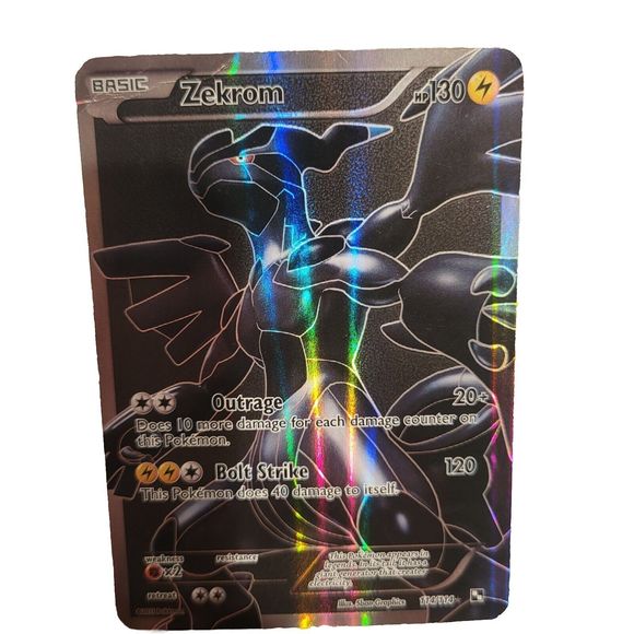 Pokemon 2011 Zekrom Full Art Black and White 114/114 LP Rare Ungraded - Picture 1 of 4